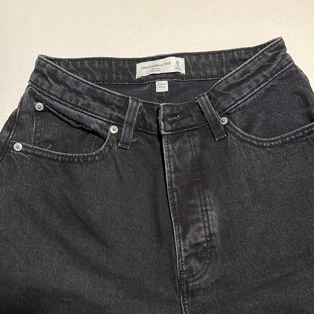 Abercrombie New Black Jeans Curve Love The Dad High Rise Size 26